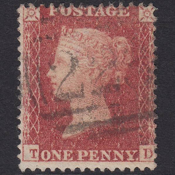 GB QV 1857 1d Rose-Red Plate 66 SG40-C10(1) TC FU Coventry 223