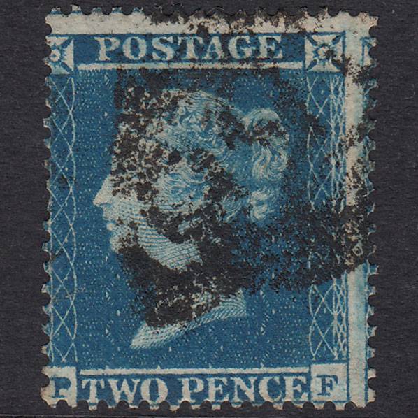 GB QV 1854 2d Deep Blue Plate 4 SG19-F1(1) PF GU Cork 156 Misperf