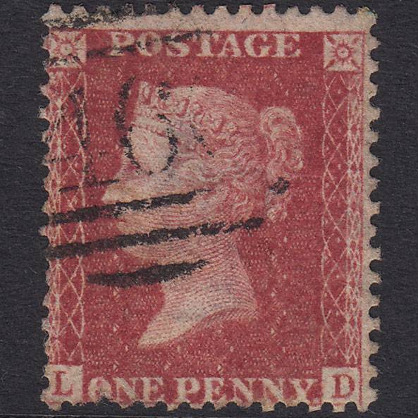 GB QV 1857 1d Rose-Red Plate 59 SG40-C10(1) LD GU Liverpool 466