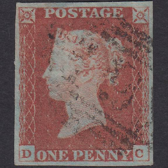 GB QV 1841 1d Red-Brown Plate 73 SG8-B1(1) DC FU 4 Good Margins