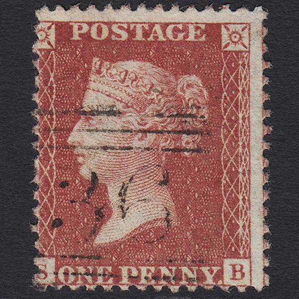 GB QV 1857 1d Rose-red (Plate 43) SG40-C10(1) SB VFU Banff 36