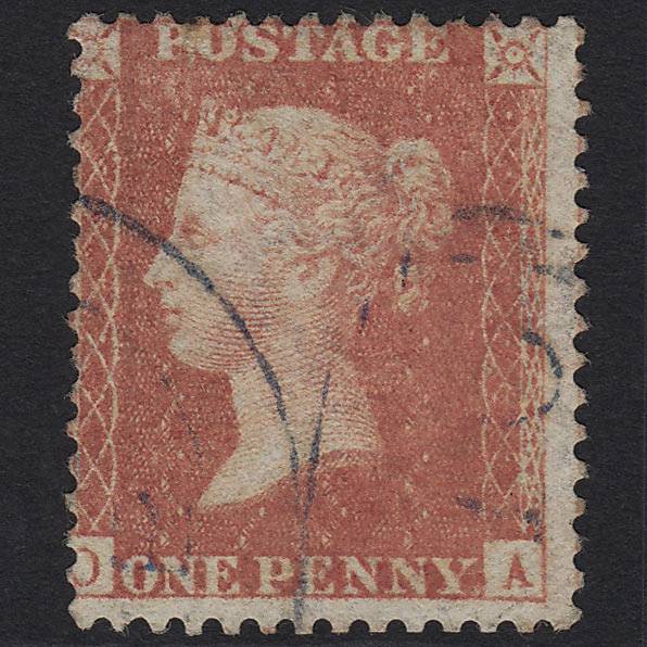 GB QV 1857 1d Dull Red (Plate 47) C9(5) OA GU Blue Cancel