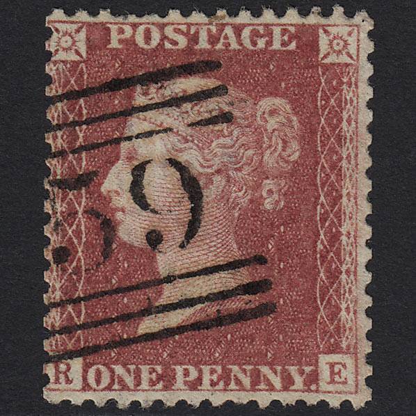 GB QV 1857 1d Rose-red (Plate 47) SG40-C10(1) RE GU Glasgow 159