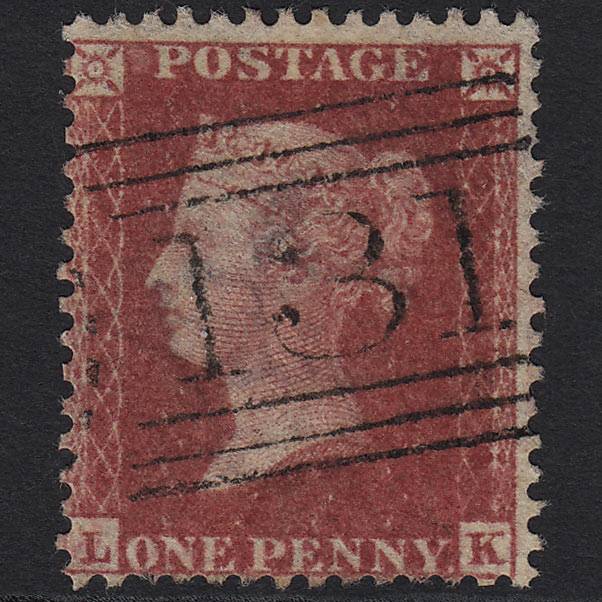GB QV 1857 1d Rose-red (Plate 52) SG40-C10(1) LK FU Edinburgh 131