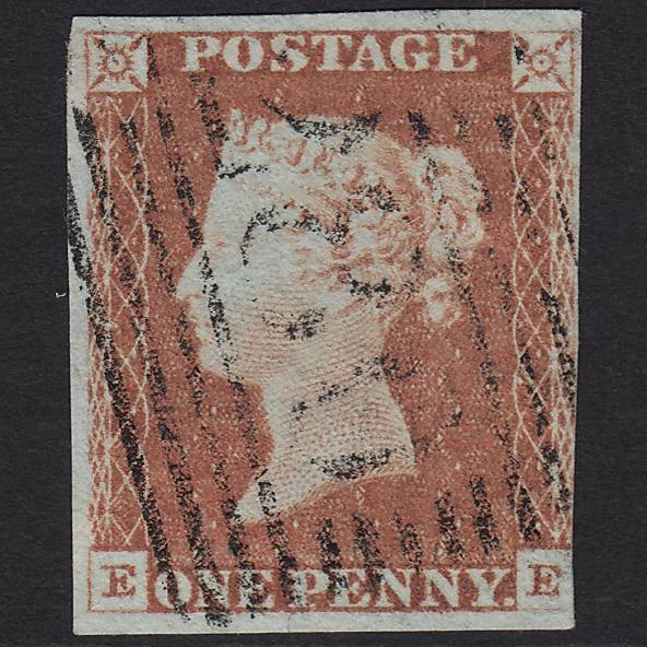 GB QV 1841 1d Red-brown (Plate 72) SG8-B1(1) EE GU Perth 280 nr 4 Margins