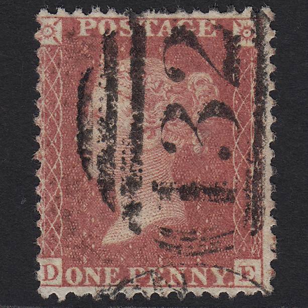 GB QV 1857 1d Rose-red (Plate 52) SG40-C10(1) DE GU Brighton 132