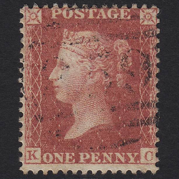 GB QV 1857 1d Rose-red SG40-C10(1) KC FU Light Cancel
