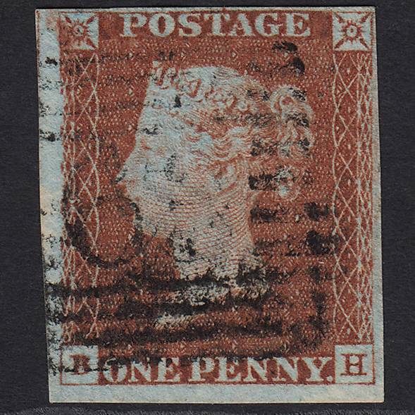 GB QV 1841 1d Red-brown (Plate 63) SG8-B1(1) BH FU in Scotland 4 Margins
