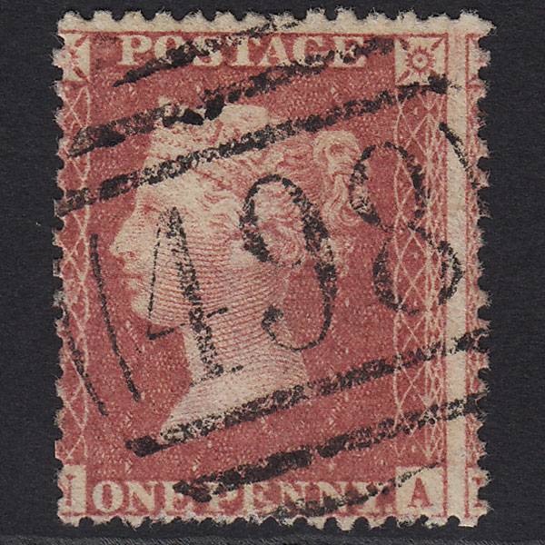 GB QV 1857 1d Rose-red (Plate 27) SG40-C10(1) NA GU Manchester 498