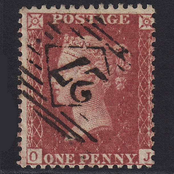 GB QV 1857 1d Deep Rose-red (Plate 47) SG41-C10(4) OJ FU London IS 27