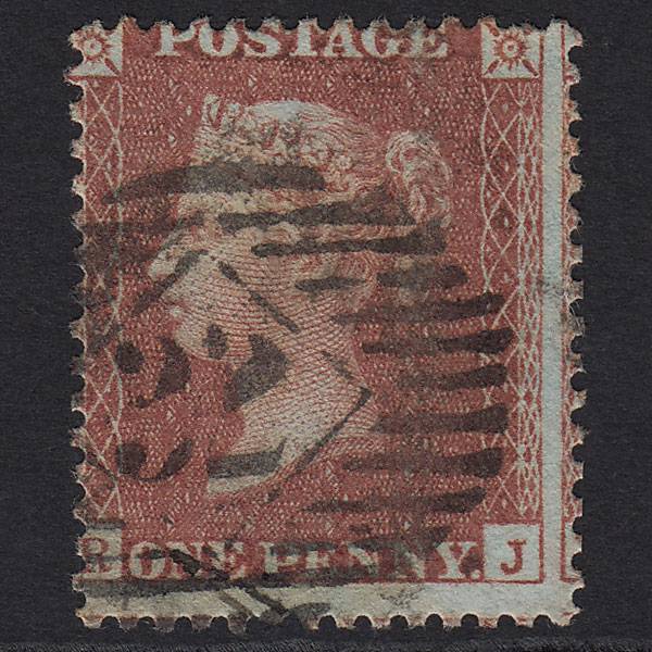 GB QV 1856 1d Red-brown (Plate 32) SG29-C8(1) RJ GU London IS 32