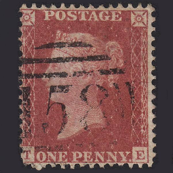 GB QV 1857 1d Rose-red (Plate 66) SG40-C10(1) TE GU Cambridge 158