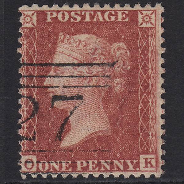 GB QV 1857 1d Deep Rose-red (Plate 36) SG41-C10(4) OK FU Ayr 27 Misperf