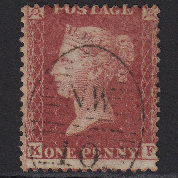GB QV 1857 1d Rose-red (Plate 46) SG40-C10(1) KF FU London D&S NW10 Misperf