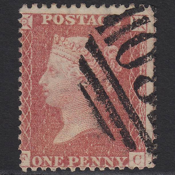 GB QV 1857 1d Rose-red (Plate 56) SG40-C10(1) FC FU Misperf