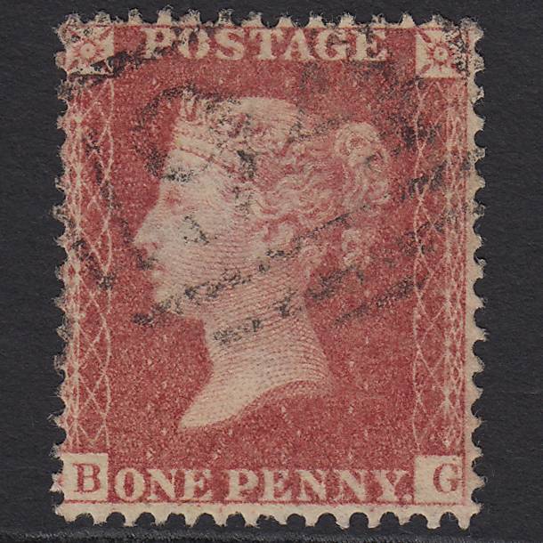 GB QV 1857 1d Rose-red (Plate 48) SG40-C10(1) Constant Variety BG FU Boston 94