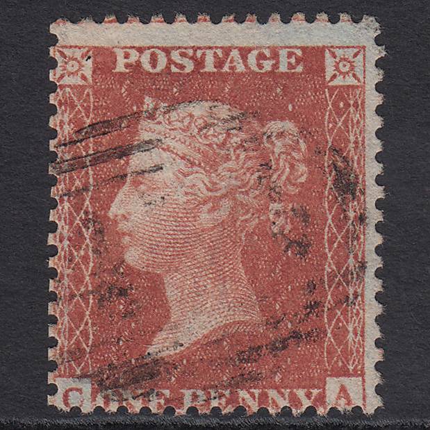 GB QV 1855 1d Red-brown (Plate 9) SGC6(1) CA FU Misperf