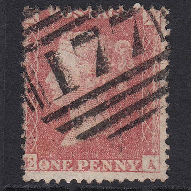 GB QV 1857 1d Pale Rose (Plate 56) SG39-C10(3) EA FU Cheltenham 177 Misperf