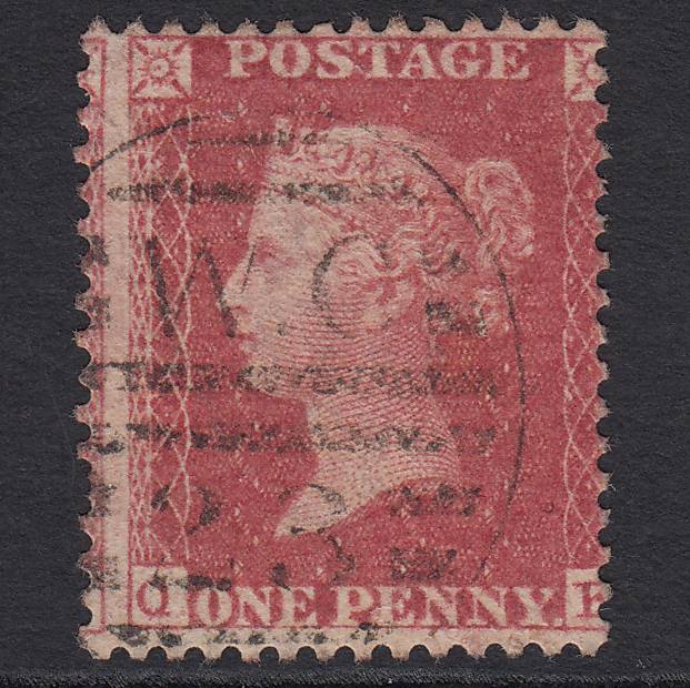 GB QV 1857 1d (Plate 39) SG40-C10(1) 'QK' GU London D&S WC23 Large Misperf