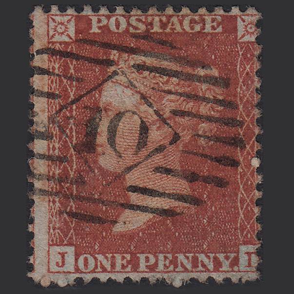 GB QV 1855 1d Red-brown (Plate 1) SG24-C3(1) JD FU London IS 10
