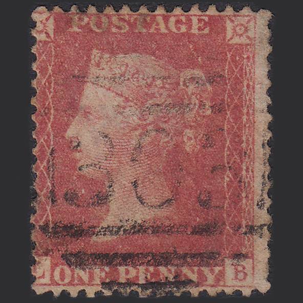 GB QV 1857 1d Rose-red (Plate 55) SG40-C10(1) LB GU Folkestone 303