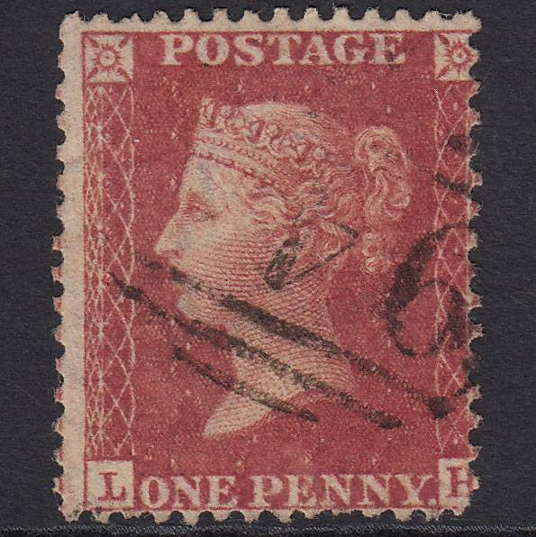 GB QV 1857 1d Rose-red (Plate 48) SG40-C10(1) LH FU Misperf