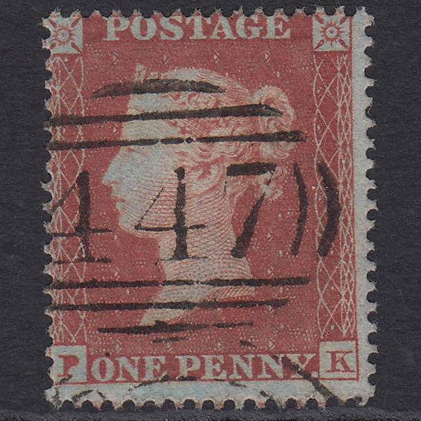 GB QV 1854 1d Red-brown (Plate 180) SG17-C1(1) PK VFU Leeds 447