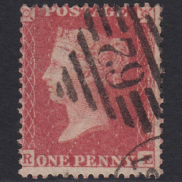 GB QV 1857 1d Rose-red (Plate 52) SG40-C10(1) RE FU Belfast 62