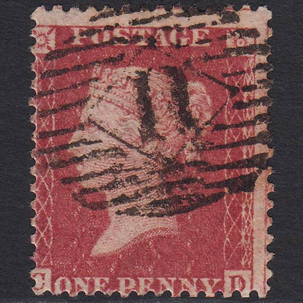 GB QV 1857 1d (Plate 58) SG41-C10(4) Const Var CD FU London IS 11 Misperf