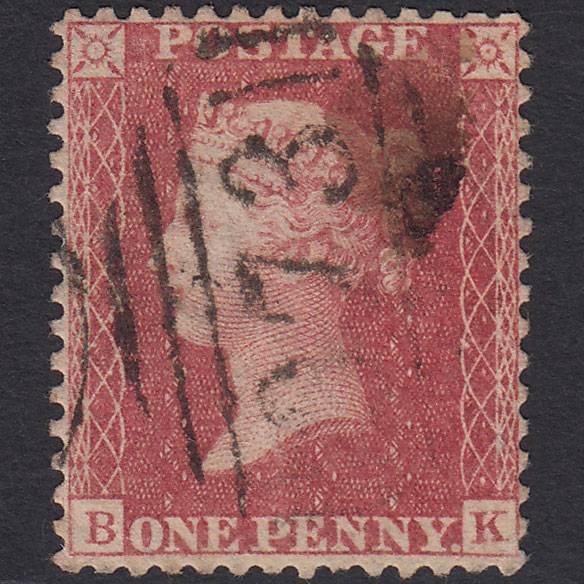GB QV 1857 1d Rose-red (Plate 48) SG40-C10(1) BK FU Rhyl 973