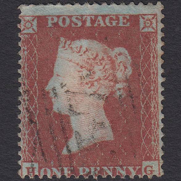 GB QV 1854 1d Red-brown (Plate 198) SG17-C1(1) HG GU Light Cancel