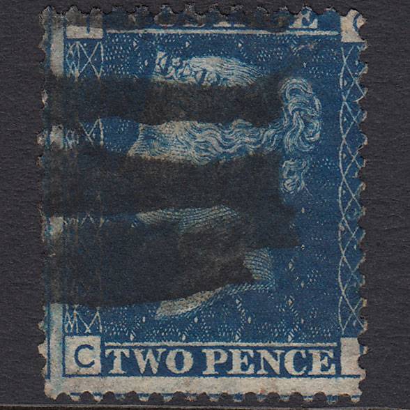 GB QV 1869 2d Blue (Plate 15) SG46-G3 CI GU Dumb Cancel Misperf