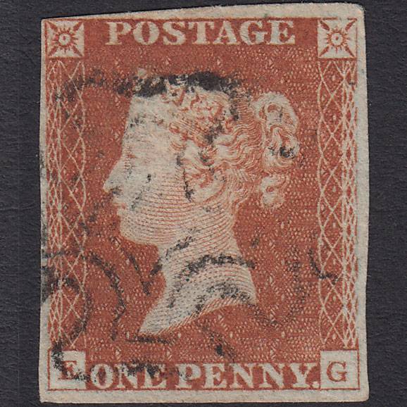 GB QV 1841 1d Red-brown (Plate 24) SG8-B1(1) EG VFU 4 Margins Maltese Cross