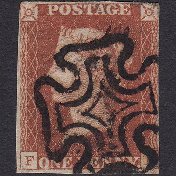 GB QV 1841 1d Red-brown Penny Black (Plate 8) SG7-A2 FI GU 4 Margins MX