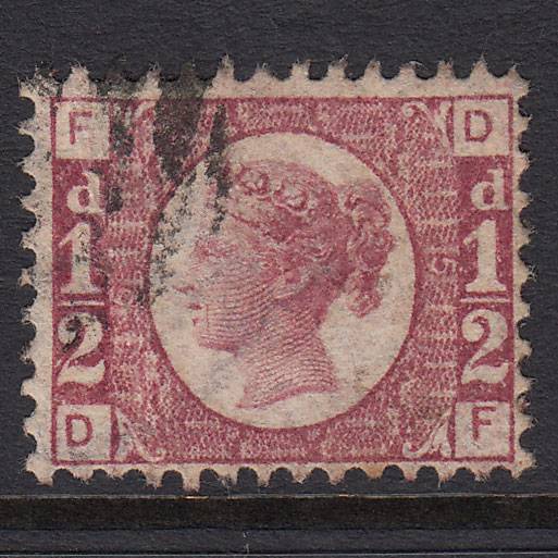 GB QV 1870 1/2d Rose-red (Plate 5) SG48-G4 DF FU Light Cancel Well Centred