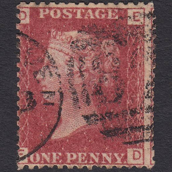 GB QV 1864 1d Lake-red (Plate 110) SG44-G1(2) ED GU Whitehaven 877 Misperf