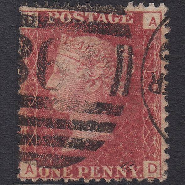 GB QV 1864 1d Lake-red (Plate 118) SG44-G1(2) AD FU Manchester 498