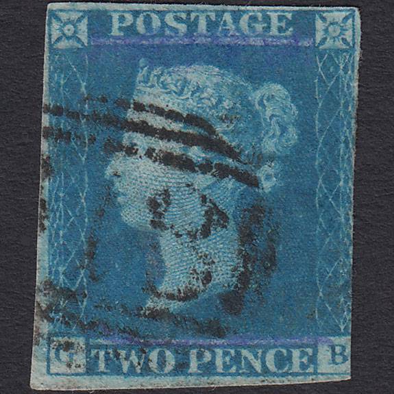 GB QV 1841 2d Blue (Plate 3) SG14-E1(2) GB PU 3 Margins