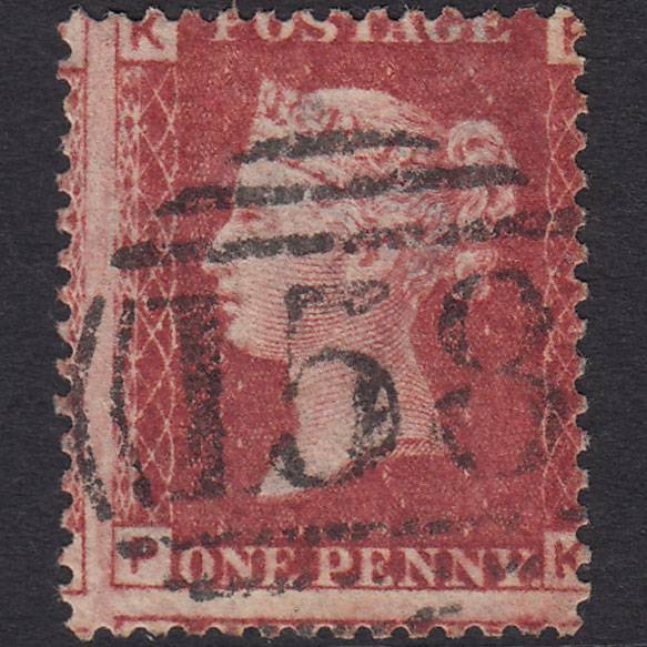 GB QV 1864 1d (Plate 72) SG44-G1(2) PK GU Cambridge 158 Large Misperf