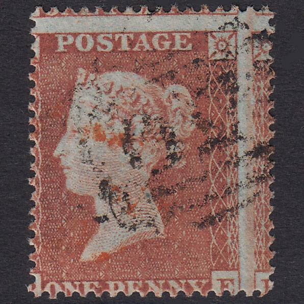 GB QV 1854 1d Red-Brown Plate 200 SG17-C1(1) RE VFU Large Misperf