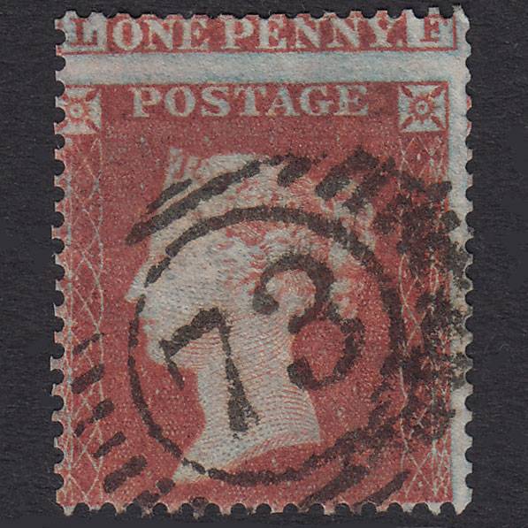 GB QV 1854 1d Plate 187 SG17-C1(1) MF GU London D&S 73 Large Misperf
