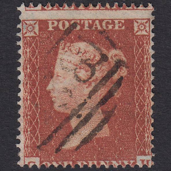 GB QV 1854 1d Red-Brown Plate 194 SG17-C1(1) CH VFU Misperf