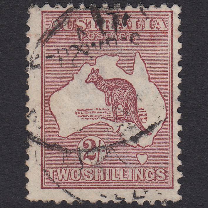 AUSTRALIA 1924 2sh Maroon Kangaroo SG74 FU Light Cancel
