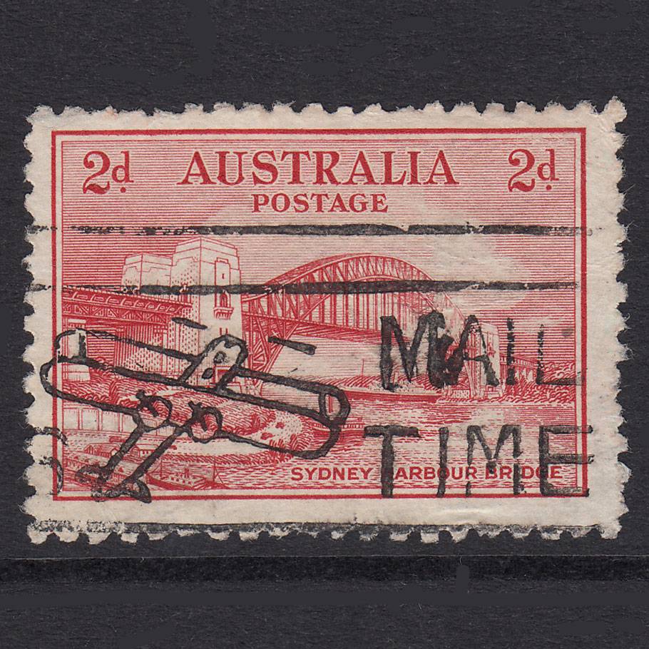 AUSTRALIA 1932 2d Scarlet Sydney Harbour Bridge SG141 GU Airmail Postmark