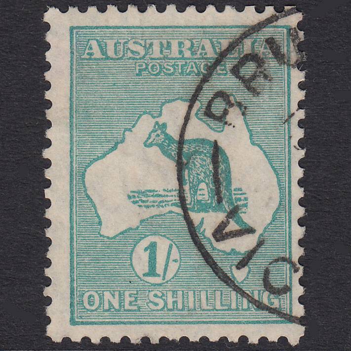 AUSTRALIA 1929 1sh Blue-Green Kangaroo SG109 VFU Light Cancel