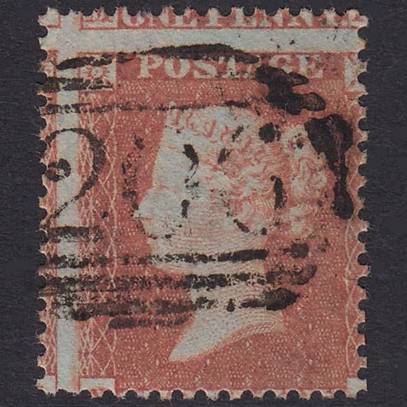 GB QV 1855 1d Red-Brown Plate R5 SG22-C2(1) NH FU Bream 206 Large Misperf