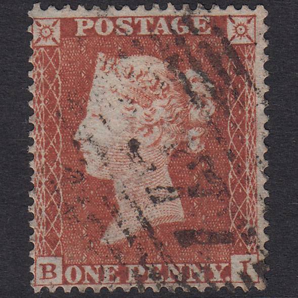GB QV 1854 1d Red-Brown Plate R6 SG17-C1(1) BI FU Scotland