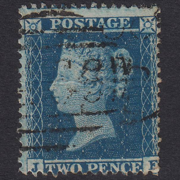 GB QV 1855 2d Blue Plate 5 SG34-F6(1) JF GU Liverpool 466 Spoon
