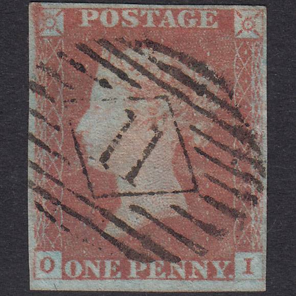 GB QV 1841 1d Red-Brown Plate 72 SG8-B1(1) OI GU 4 Margins London IS 11