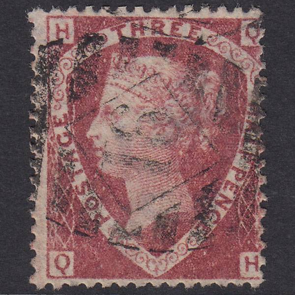 GB QV 1870 1 1/2d Lake-Red Plate 1 SG52-G6 QH FU London IS 91 91D11